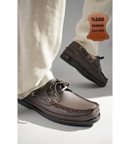 Muggo Sidro Garantili Hakiki Deri Erkek Günlük Klasik Casual Ayakkabı (Kahverengi)