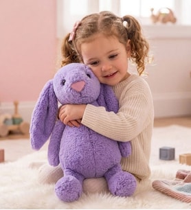 Oyun ve Uyku Arkadaşım PAPYONLU Uzun Kulak Bunny Peluş Tavşan 65 cm Pelüş tavşan (Lila)