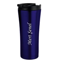 İSME ÖZEL TERMOS BARDAK MUG 500 ML ( SIZDIRMAZ KAPAK , ÇİFT KATMANLI PASLANMAZ ÇELİK ) (Lacivert)
