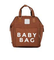 BAGMORİ Baby Bag Baskılı Cepli Anne Bebek Bakım Sırt Çantası (Taba)