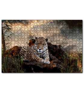 Cakapuzzle Kayalıklarda Jaguar Karabulutlar Görseli  Puzzle Yapboz MDF (Ahşap) (1000 Parça)