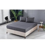 Clasy Tek Kişilik %100 Pamuk Ranforce Lastikli Çarşaf + 1 Adet Yastık Kılıfı 100 x 200 (Antrasit)