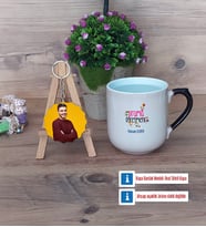 Drama Öğretmeni Kupa Bardak Beyaz ve Fotoğraflı Ahşap Anahtarlık Hediye (Model 10)