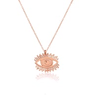 Göz Şekilli 925 Ayar Gümüş Sembol Kolye (Rose)