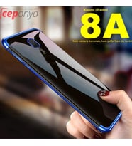 Xiaomi Redmi 8A Köşeleri Renkli Şeffaf Kamera Korumalı Kılıf (Rose)