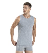 Jiber Erkek Sıfır Yaka Sıfır Kol Pamuklu Fanila Atlet 114 - 9 Adet (Gri)