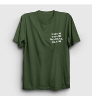 Presmono Unisex Sarı Fuck Your Social Club T-Shirt 401823tt (Haki)