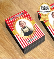 2 Temalı Kişiye Özel Resimli Doğum Günü Magneti  8x6 Cm 10 Adet (Kırmızı)