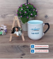 Su Ürünleri Mühendisi Kupa Bardak Beyaz ve Fotoğraflı Ahşap Anahtarlık Hediye (Model 10)