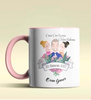 Kişiye Özel Cana Can Katan Canım Babam Temalı Siyah Kupa Bardak (Pembe)