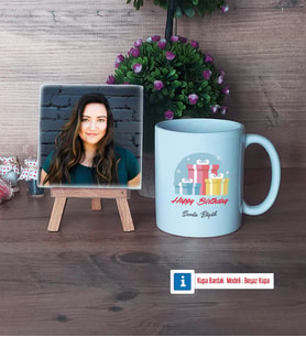 Doğum Günü Hediyesi Fotoğraflı Dekoratif Taş, Kupa Bardak Beyaz Hediye (Model 1)