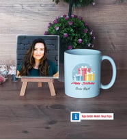 Doğum Günü Hediyesi Fotoğraflı Dekoratif Taş, Kupa Bardak Beyaz Hediye (Model 1)