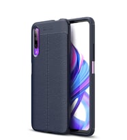 Microsonic Huawei P Smart Pro Kılıf Deri Dokulu Silikon (Lacivert)