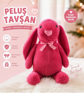 Uzun Kulak Uyku Arkadaşım Bunny Peluş Tavşan 65 cm - Çocuğunuzun Uyku Arkadaşı (Fuşya)