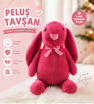 Uzun Kulak Uyku Arkadaşım Bunny Peluş Tavşan 65 cm - Çocuğunuzun Uyku Arkadaşı (Fuşya)