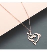 Kişiye Özel 925 Ayar Gümüş Müzik Notası Kolye (Rose)