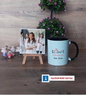 Eczane Teknikeri Fotoğraflı Dekoratif Taş, Kupa Bardak Beyaz Hediye (Model 11)