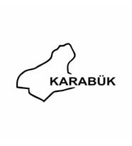 Karabük Harita Araba Sticker siyah 18x11 CM (Siyah)