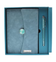 İsme Özel Premium Defter ve Kalem Seti Tasarım Kutulu - Renk Seçenekli (Mavi)