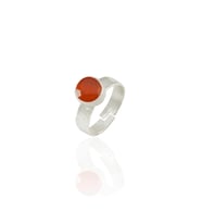 Kadir Jewellery 925 Ayar Gümüş Kaplama Zirkon Taşlı Ayarlanabilir Kadın Minimal Yüzük (Kırmızı)