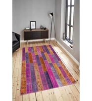 Dijital Baskılı Yıkanabilir Kaymaz Modern Renkli Salon Halısı Mutfak Halısı Yolluk ND-HY-1118 (Pembe)