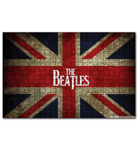 Cakapuzzle İngiliz Bayrağı Üzerinde The Beatles  Puzzle Yapboz MDF (Ahşap) (500 Parça)