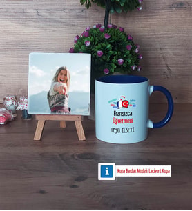 Fransızca Öğretmeni Fotoğraflı Dekoratif Taş, Kupa Bardak Beyaz Hediye Öğretmenler Günü Hediyesi (Model 3)
