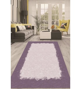 Dijital Kaymaz Taban Yıkanabilir Modern Renkli Salon Halısı Mutfak Halısı Yolluk ND-HT-356 (Mor)