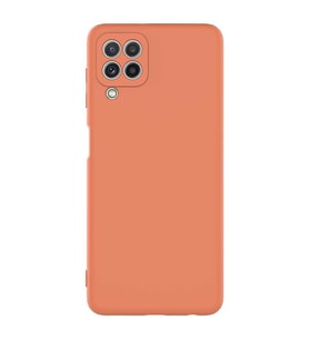 Galaxy A22 4G Kılıf Lansman Tasarım İç Yüzeyi Kadife Silikon (Turuncu)