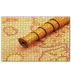 Cakapuzzle Christopher Columbus Harita Ve Dürbün  Puzzle Yapboz MDF (Ahşap) (1000 Parça)