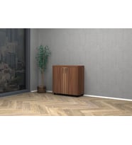 Vena Tam Kapak Ofis Dosya Dolabı 80x35x81cm (Beyaz - Ceviz)