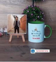 Erkek Türk Dili ve Edebiyatı Öğretmenine Hediye Fotoğraflı Dekoratif Taş, Kupa Bardak Beyaz Hediye (Model 14)