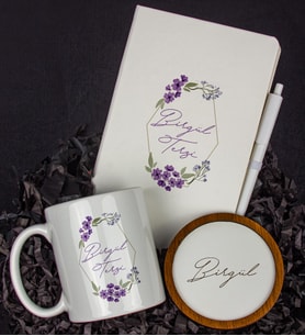 Kişiye Özel Defter Kalem Kupa Ve Bardak Altlığı Hediye Seti 103843 (Model 5)