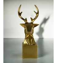 Kubik Geyik Kafası Dekoratif Obje Biblo C 0107 (Gold)