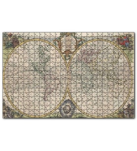 Cakapuzzle İngiliz Vintage Dünya Haritası Yeni Ve Doğru Görsel  Puzzle Yapboz MDF (Ahşap) (255 Parça)