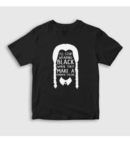 Presmono Unisex Çocuk Beyaz Darker Wednesday Addams Family Addams Ailesi T-Shirt 365218tt (Siyah)