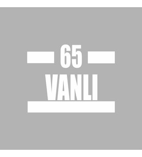 65 Vanlı Araba Sticker siyah 16x9 CM (Beyaz)