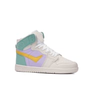 Günlük Unisex Sneaker Bağcıklı Kaymaz Taban Bilekli Basketbol Ayakkabı 8070 (Yeşil-Sarı )