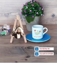 Doğum Günü Hediyesi Türk Kahvesi Fincanı Ahşap Altlıklı ve Fotoğraflı Ahşap Anahtarlık Hediye (Model 5)