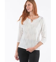 Parlak Desenli Kadın Bluz KT01827 (Beyaz)