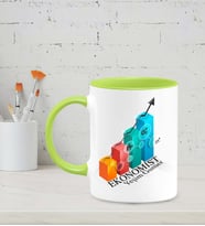 Kişiye Özel Ekonomist Tasarımlı Siyah Kupa (Yeşil-Beyaz)