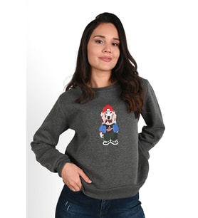 Kadın Baskılı Sweatshirt 1636-24 (Antrasit)