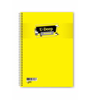 Kareli 72 Yaprak Spiralli Defter A4 Boy Plastik Kapak (1 Adet ) (Sarı)