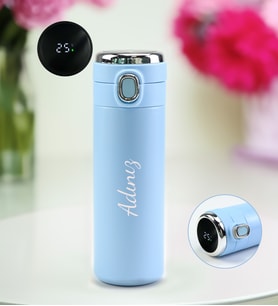 Kişiye Özel 450 ML Kilitli Dereceli Termos (Mavi)