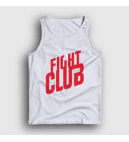 Presmono Unisex Sarı Logo Film Dövüş Kulübü Fight Club Atlet 244248tt (Beyaz)