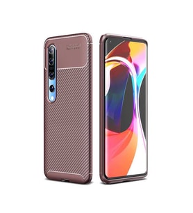 Xiaomi Mi 10 Kılıf Karbon Silikon Case (KAHVE)
