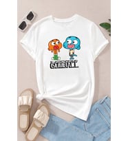 Unisex Gumball Baskılı T-shirt (Beyaz)