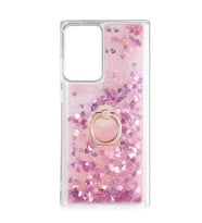 Samsung Galaxy Note 20 Ultra Kılıf İçi Sıvılı Yüzüklü Kapak (Pembe)