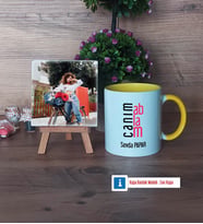 Ablaya Hediye Fotoğraflı Dekoratif Taş, Kupa Bardak Beyaz Hediye (Model 7)