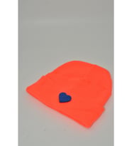Moxxo Sevgililer Günü Özel Koleksiyonu Mavi Kalp Figürlü Lila Renk Unisex Erkek/Kadın Bere (Neon Turuncu)